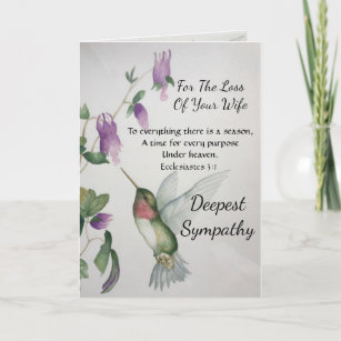 There Is A Season Religious Wife Sympathy Card