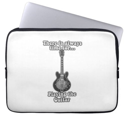 There is always time for playing the guitar BW Laptop Sleeve