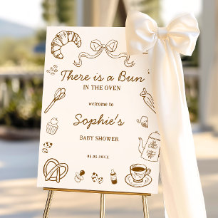 There is Bun in the Oven Baby Shower Welcome Sign