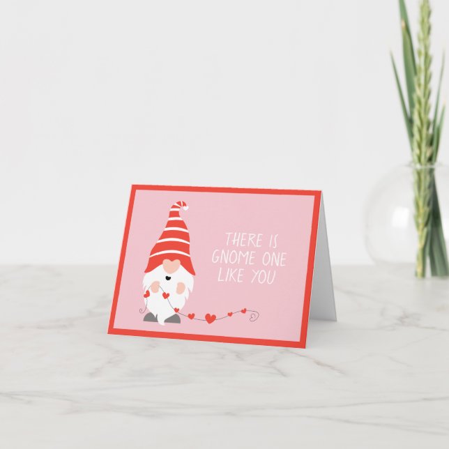 There Is Gnome One Like You Red Pink  Card (Front)