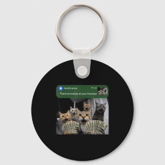 There is motion at front door funny cat motion mem keychain
