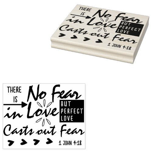 There is no Fear in Love Valentines Bible Verse Rubber Stamp
