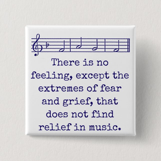 There Is No Feeling - Music Quote  Button (Front)