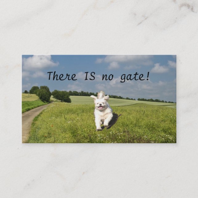 "There IS No Gate!" Business Card Template (Front)