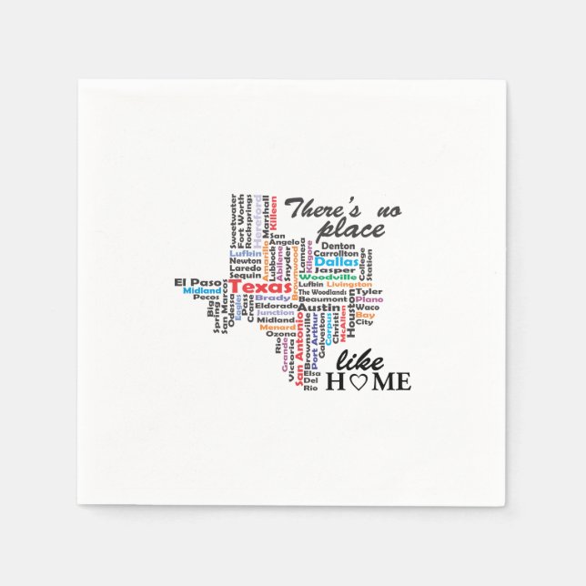 There is no place like home in texas napkins (Front)