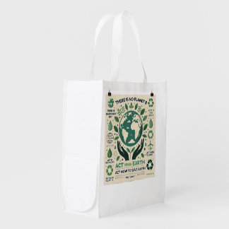 There is No Planet B – Act Now to Save Earth Grocery Bag