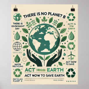 There is No Planet B – Act Now to Save Earth Poster