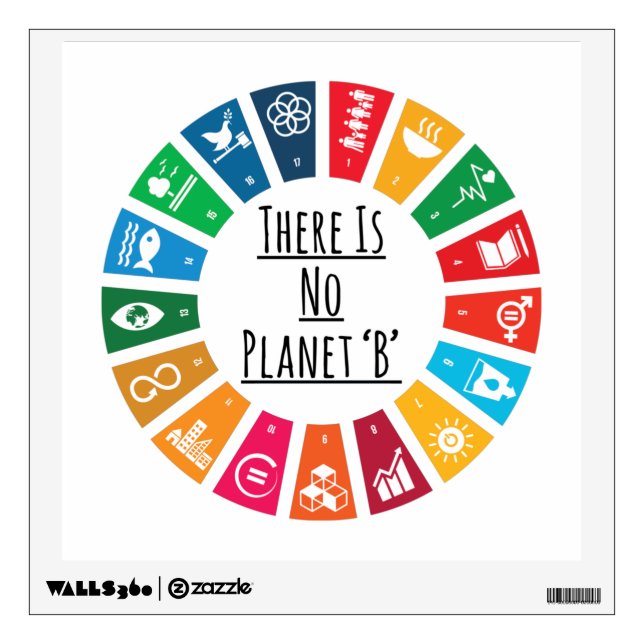 There Is No Planet B Climate Change Global Warming Wall Decal (Front)