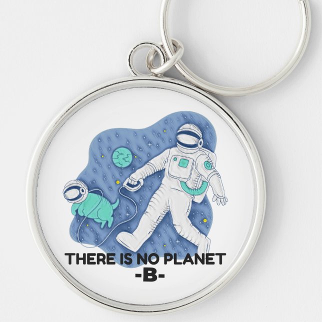 There Is No Planet B - Earth Day (Sketchy Texture) Keychain (Front)