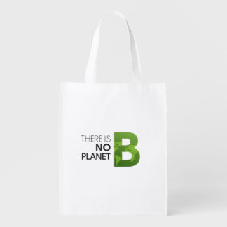 There is No Planet B – Green Earth Typography Grocery Bag