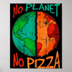 There Is No Planet B No Pizza Earth Day Global War Poster