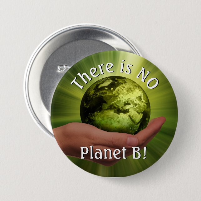 There is No Planet B! Political Environmentalism Button (Front & Back)