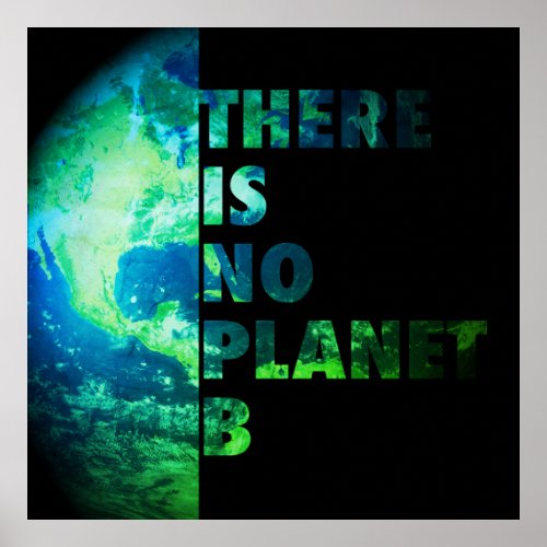 There Is No Planet B Save Earth Text Design Poster