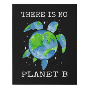 There Is No Planet B Turtle Design Earth Day Gifts Faux Canvas Print