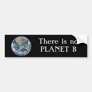 "There is no Planet B " with Blue Earth. Bumper Sticker