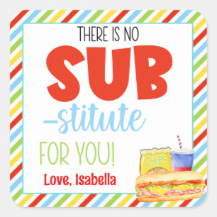 There is No Sub-Stitute For You Thank You Square Sticker