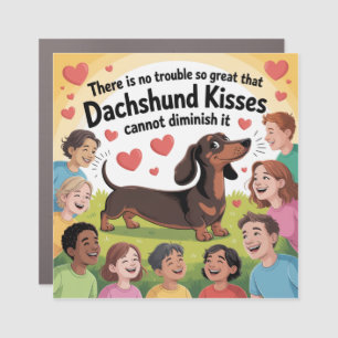 There Is No Trouble So Great That Dachshund Kisses Car Magnet
