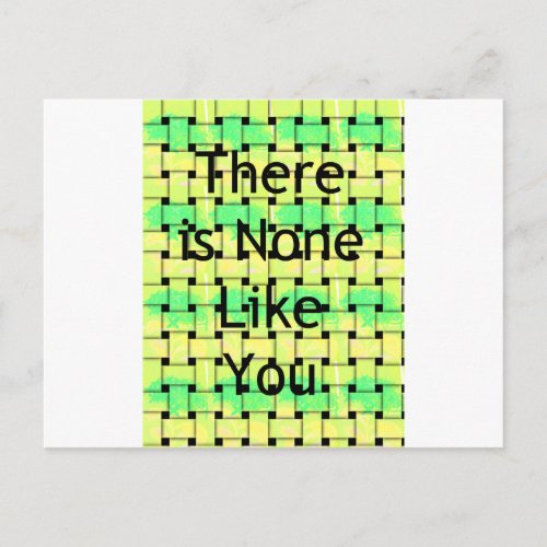 There is non like you Woven African  Text Design  Postcard