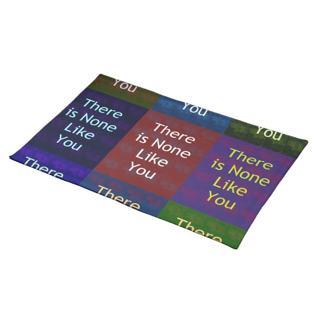 There Is None Like You": The Mosaic Grid Tabletop  Cloth Placemat (On Table)