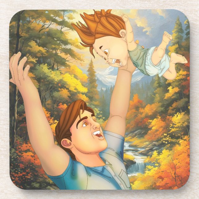 THERE IS NOTHING LIKE A GOOD TUSSLE WITH DAD BEVERAGE COASTER (Front)