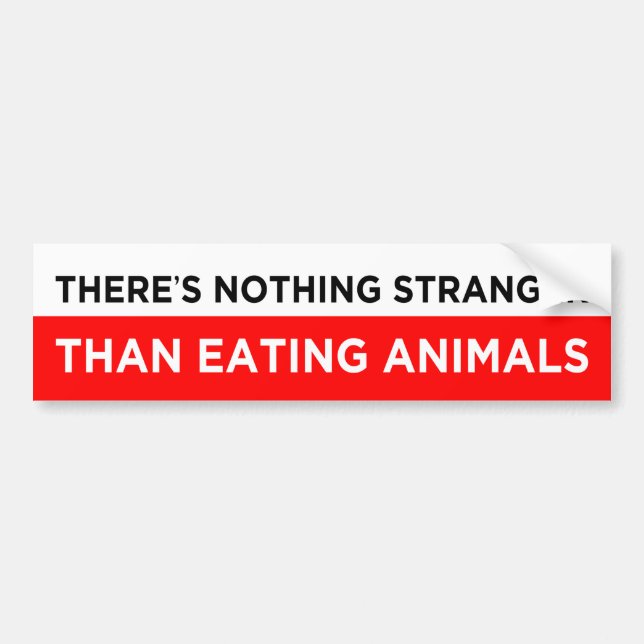 there is nothing stranger than eating animals  bumper sticker (Front)