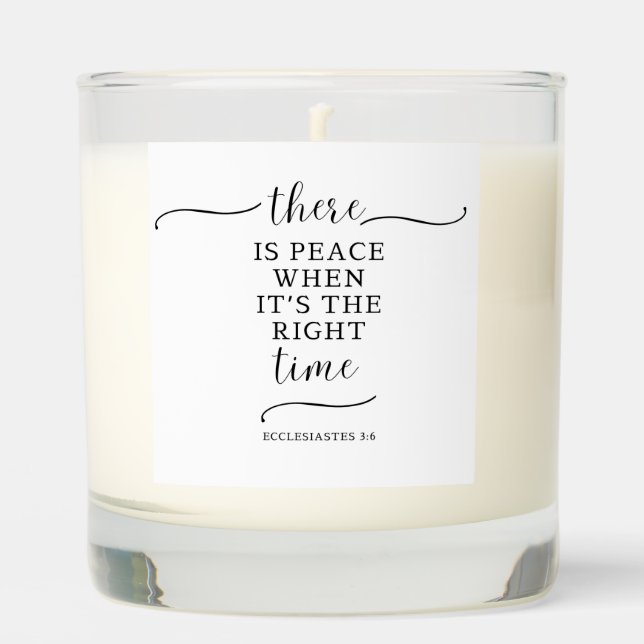 There is Peace When it's the Right Time Candle (Front)
