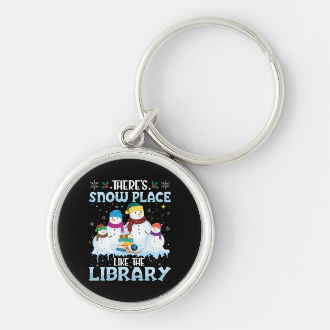 There is Snow Place Like The Library Christmas Keychain (Front)