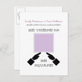 There or Square Save the Date Postcard, Lilac Announcement Postcard (Front/Back)