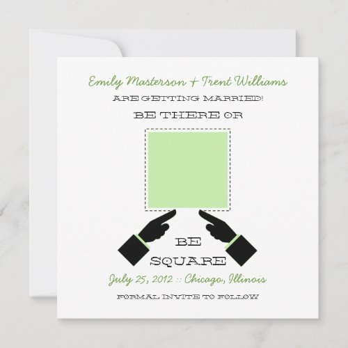 There or Square Save the Date, Sage Invites