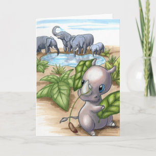 There’s a New Rhino in Town Elephant Friends Card