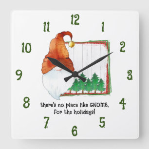 There’s no place like GNOME, for the holidays. Square Wall Clock