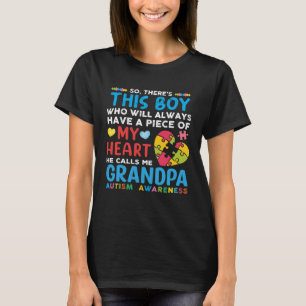 There s This Boy He Calls Me Grandpa Autism Awaren T-Shirt
