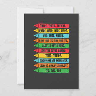 There Their They're English Grammar Teacher Invitation