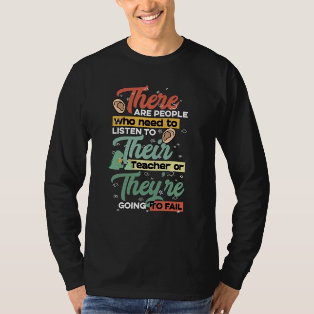 There Their They're English Grammar Teacher Pun T-Shirt (Front)