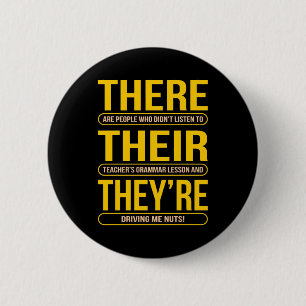 There Their They're English Language Teacher Button