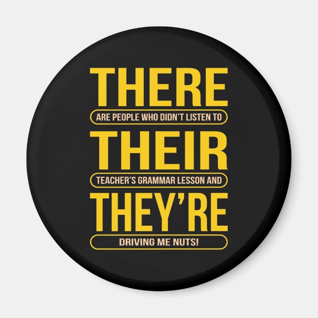 There Their They're English Language Teacher Magnet (Front)