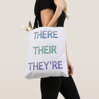 There Their They're Food Grammar Tote Bag