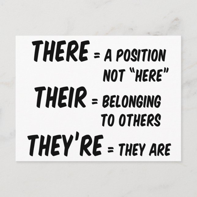 There Their They're Postcard (Front)