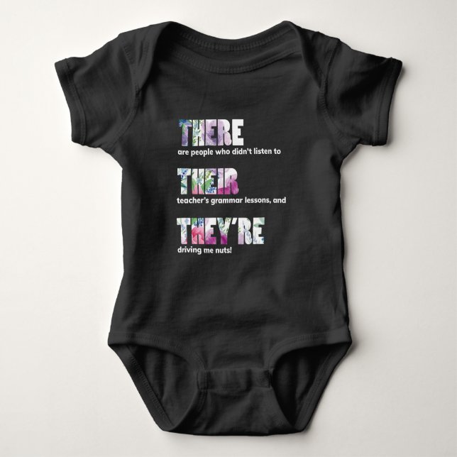 There Their They're T shirt English Grammar Funny (Front)