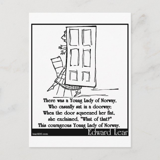 There was a Young Lady of Norway Postcard (Front)