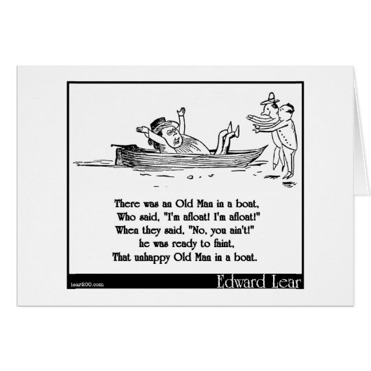 There was an Old Man in a boat Cards (Front Horizontal)