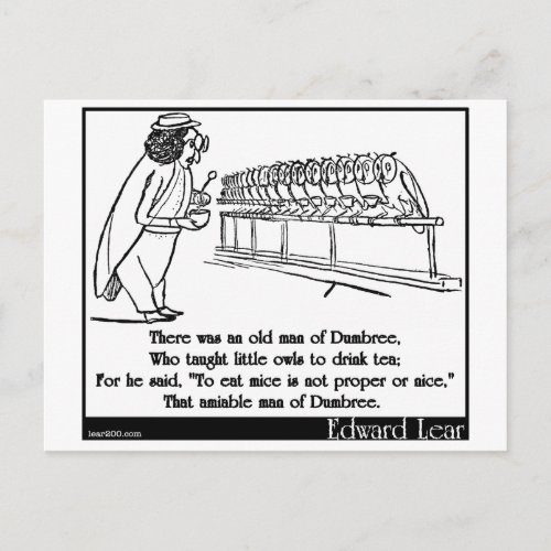 There was an old man of Dumbree Postcard