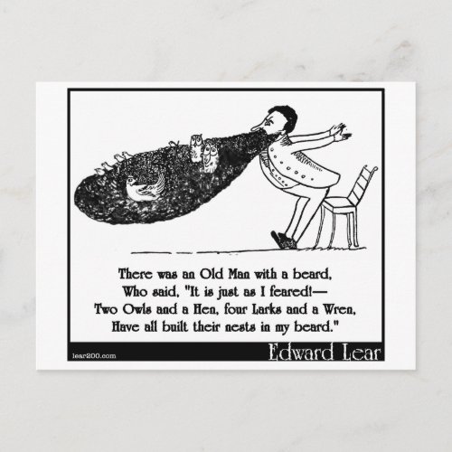 There was an Old Man with a beard Postcard