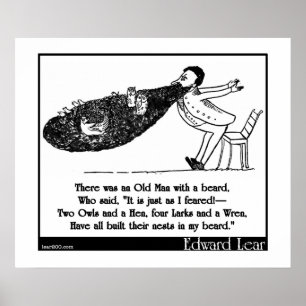 There was an Old Man with a beard Poster