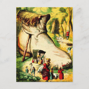 There Was an Old Woman Who Lived in a Shoe Postcard