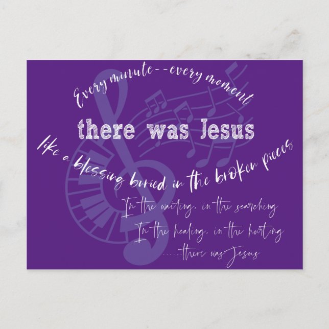 There Was Jesus Christian Postcard (Front)