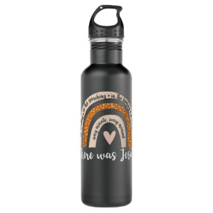 There was Jesus Lover Christian Religious rainbow  Stainless Steel Water Bottle
