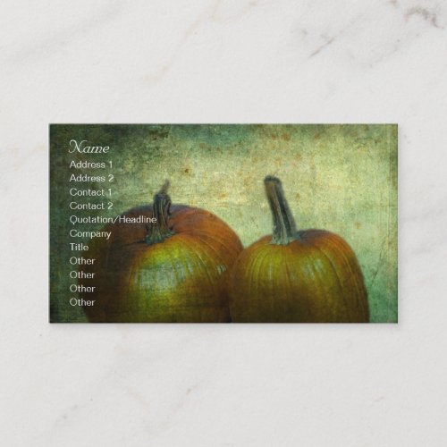 There Were Never Such Devoted Pumpkins Business Card Templates