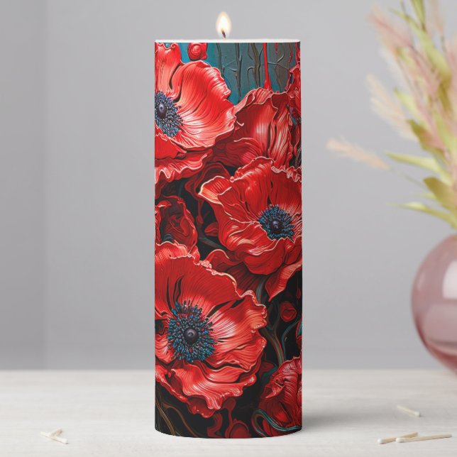 TheRedPoppy Pillar Candle (In Situ)