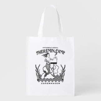 Theremin Camp black line art Grocery Bag